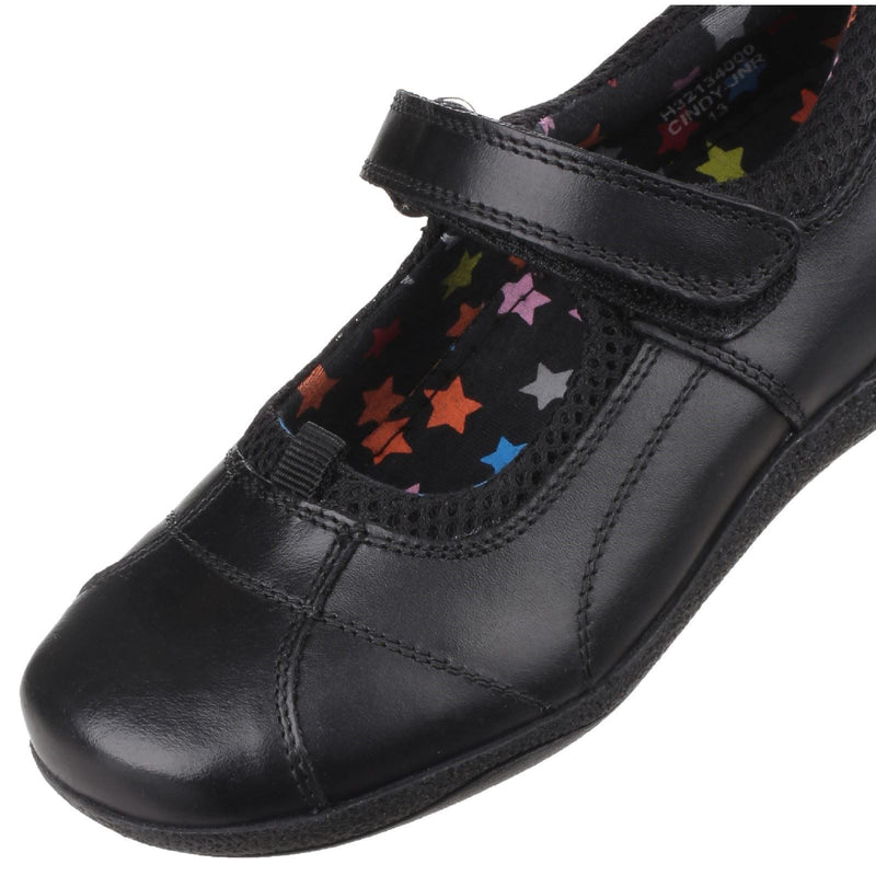 Hush Puppies Cindy Senior Chaussures Noires Pour Filles En Cuir