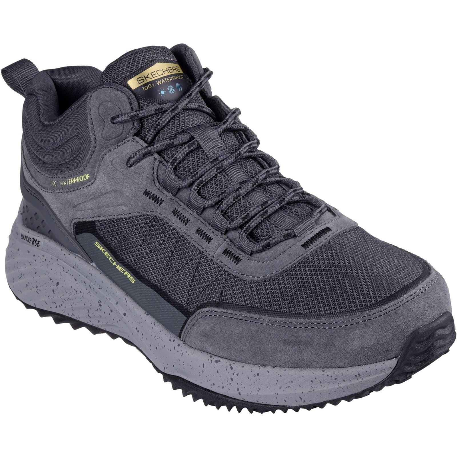 Skechers Bounder Rse Bottes De Randonnée En Cuir Pour Hommes, Charbon/Lime