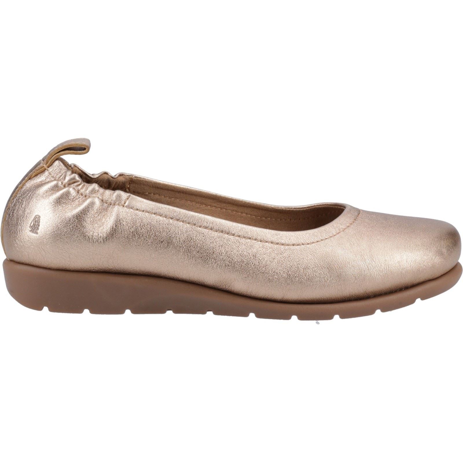 Hush Puppies Skylar Femmes Plates En Cuir Doré