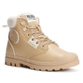 Palladium Pampa HI Snow Warm Bottes Beiges En Cuir Pour Femmes