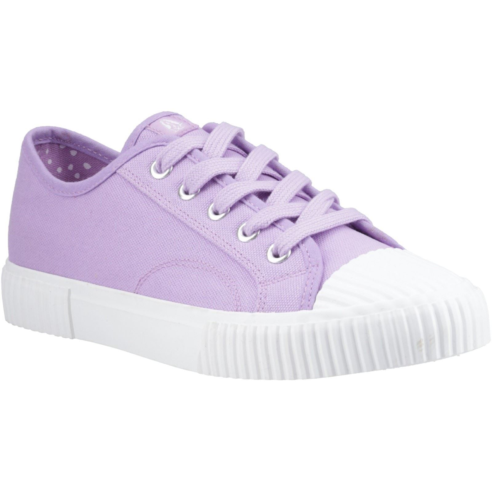 Hush Puppies Freya Canvas Chaussures De Sport Lilas Pour Femmes En Textile