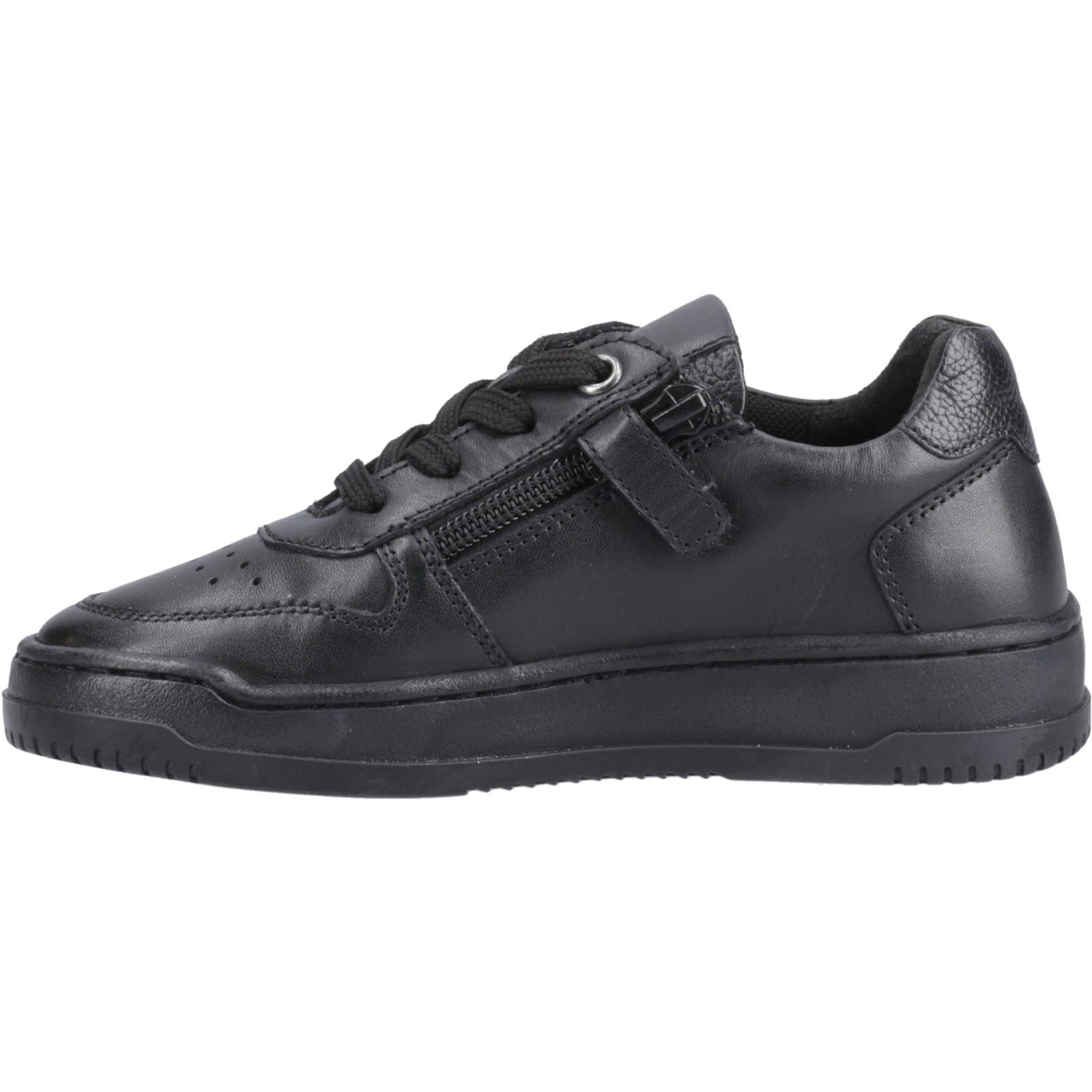 Hush Puppies Dougie Baskets Noires En Cuir Pour Garçons
