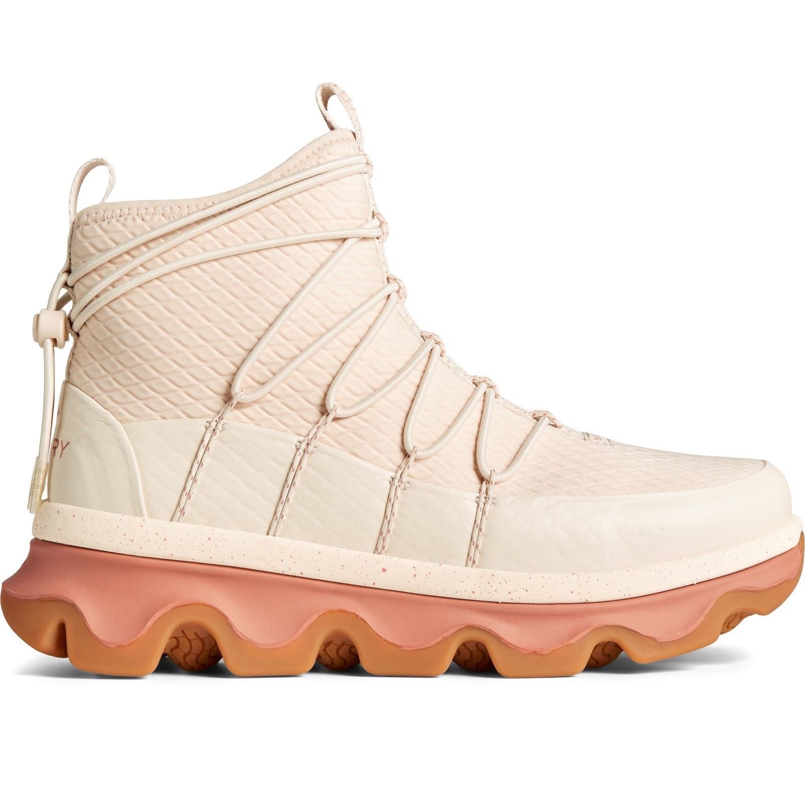 Sperry Saltwater 3D Bottes En Caoutchouc Blanches En Tissu