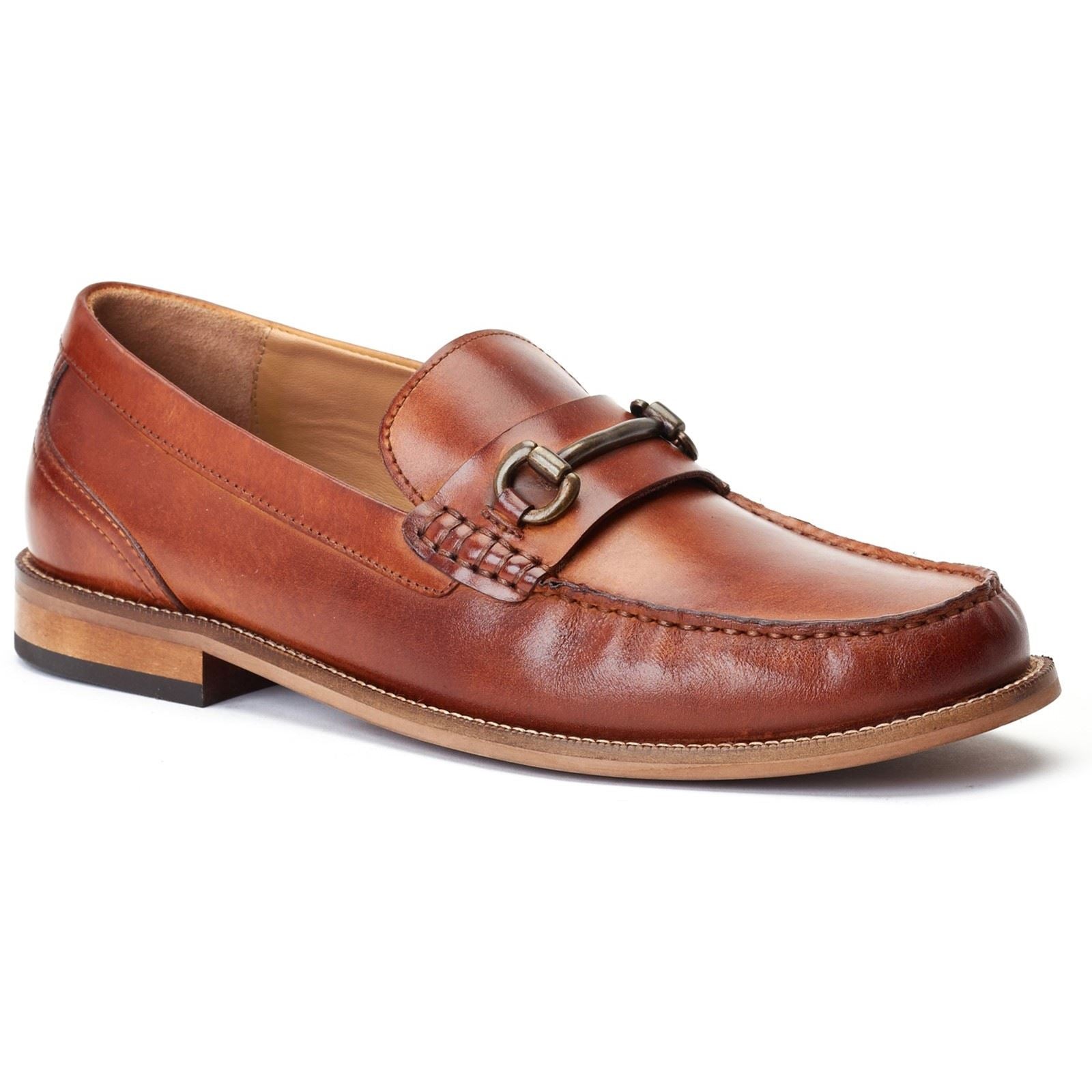 Base London Madison Chaussures À Enfiler Pour Hommes En Cuir Brûlé