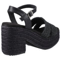 Hush Puppies Jamelia Espadrille Heel Sandales Noires Pour Femme En Textile