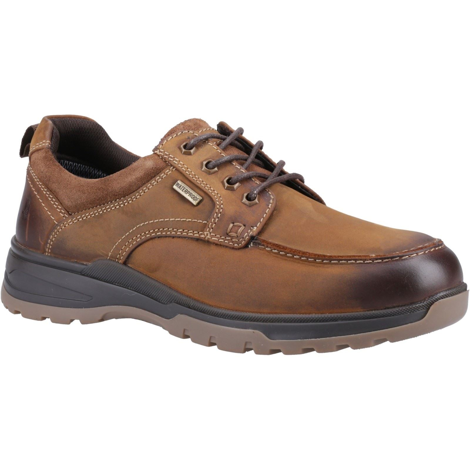 Hush Puppies Percy Chaussures En Cuir Pour Hommes À Lacets Tan