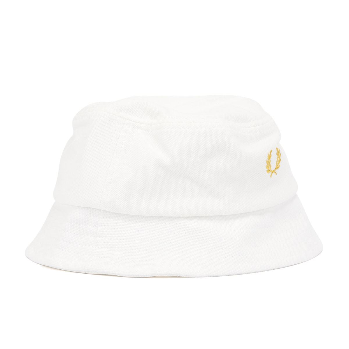 Fred Perry Pique Chapeaux Seau En Coton Blanc