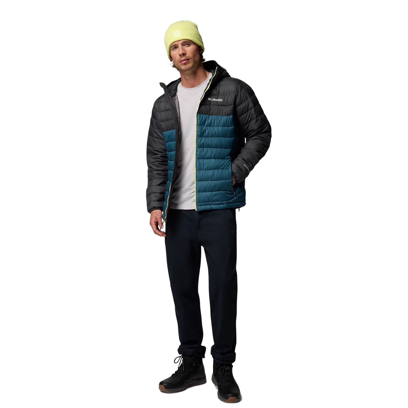 Columbia Powder Lite II Hooded Jacket Veste En Duvet Bleue Pour Homme