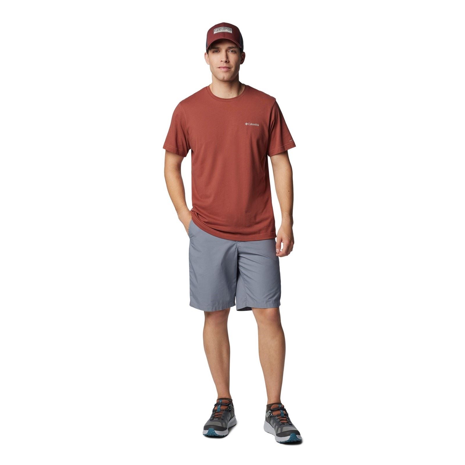 Columbia Washed Out Shorts En Coton Pour Hommes Gris Jusqu'aux Genoux