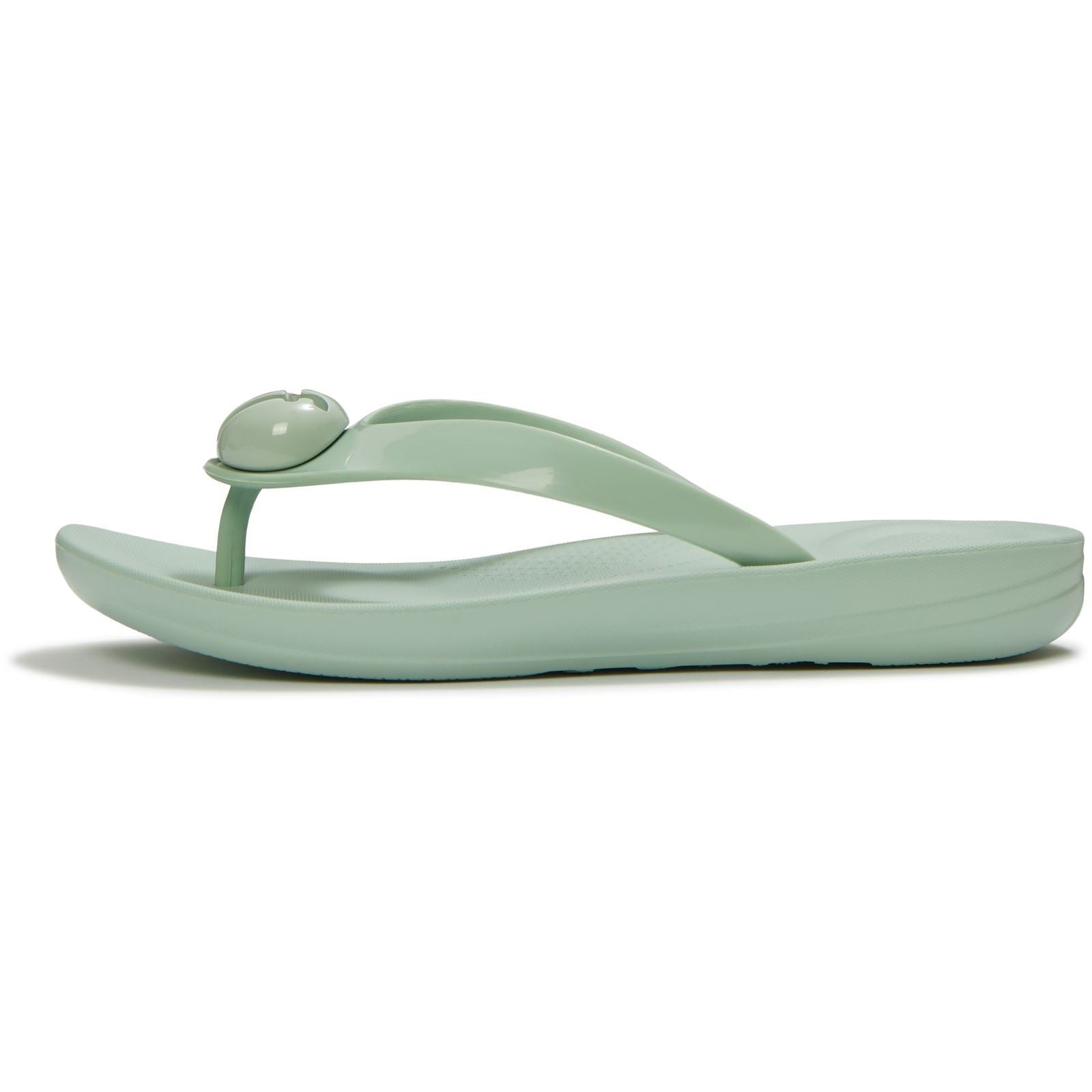 Fitflop iQushion Glossy-Button Tongs Whisper Menthe En Polyuréthane Pour Femmes