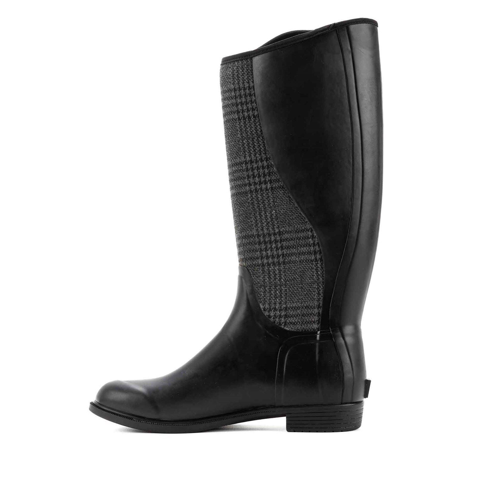 Muck Boots Derby Tall Bottes D'hiver Hautes À Carreaux Noires En Caoutchouc Pour Femme