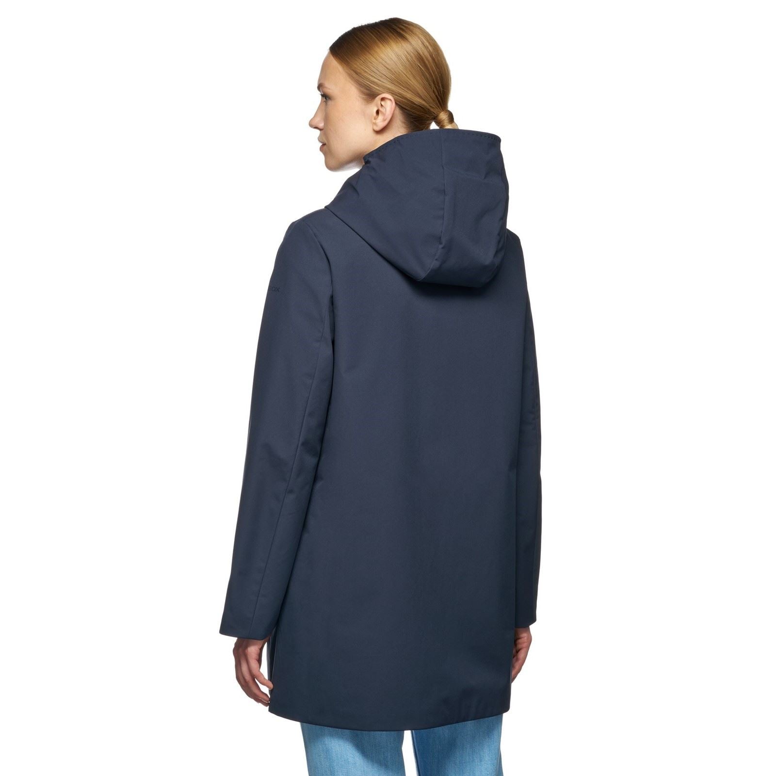 Geox W FLORETIA Manteau Parka Bleu Pour Femmes