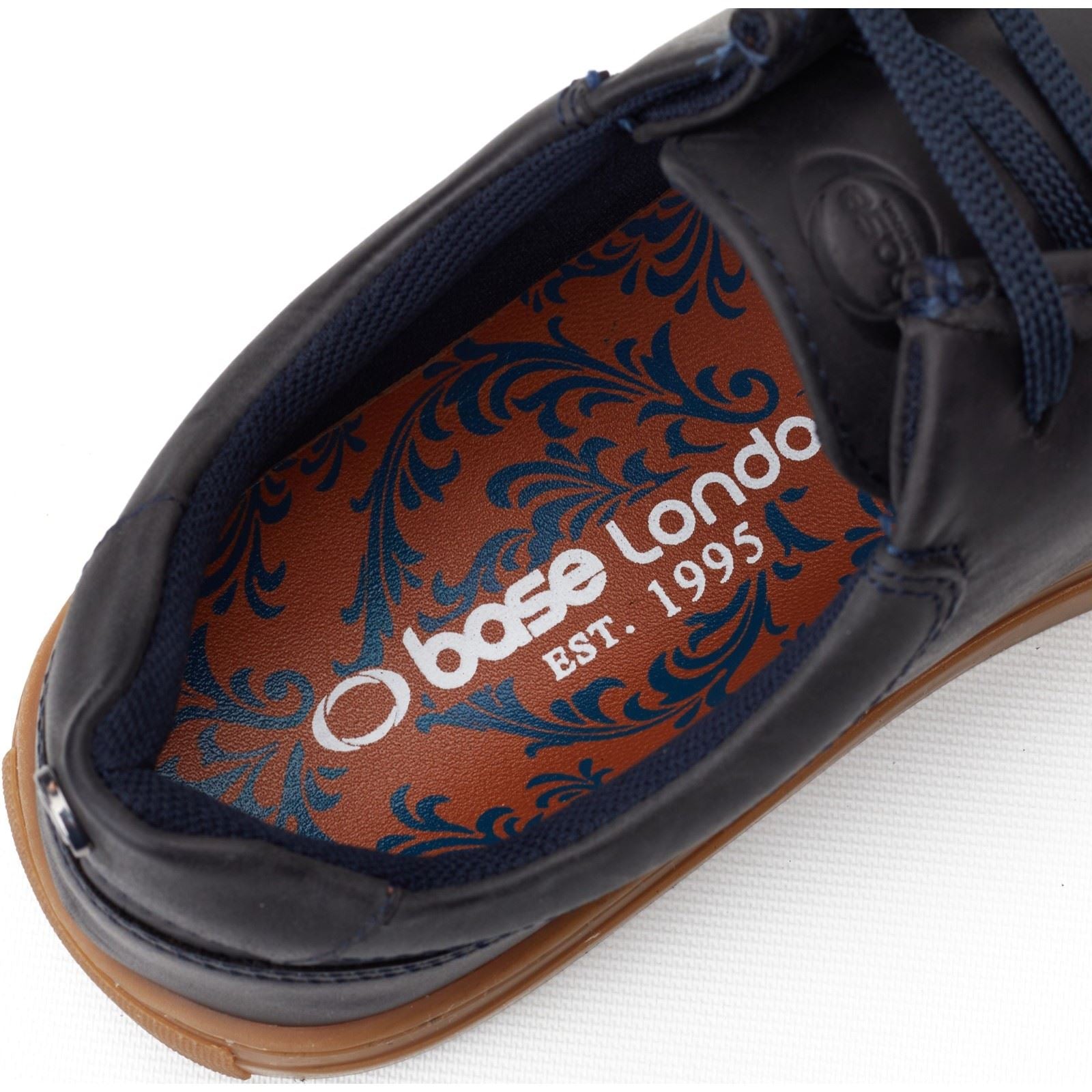 Base London Dalston Chaussures En Cuir Pour Hommes Mocassins Navy