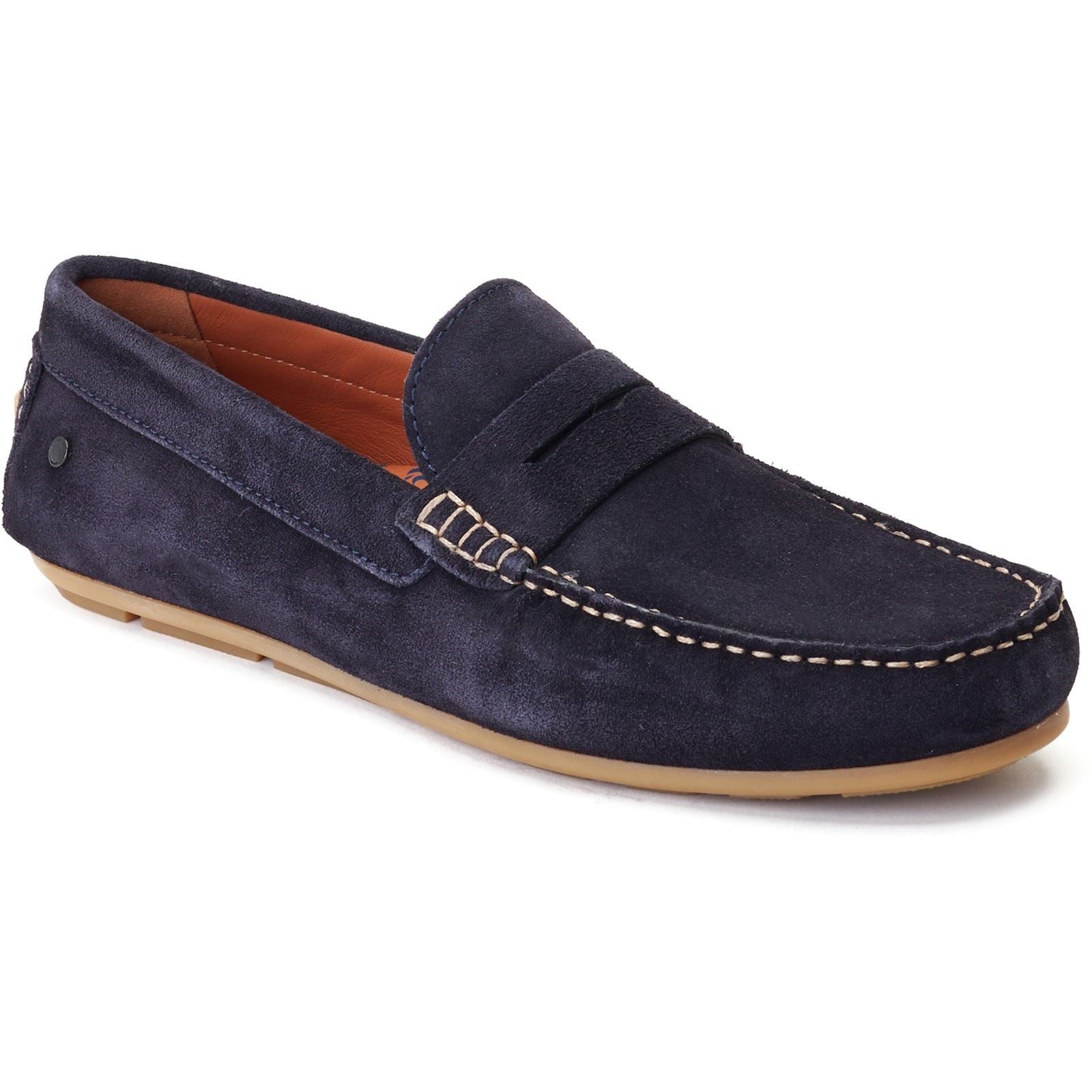 Base London Collins Chaussures Bateau En Cuir Pour Hommes, Couleur Marine