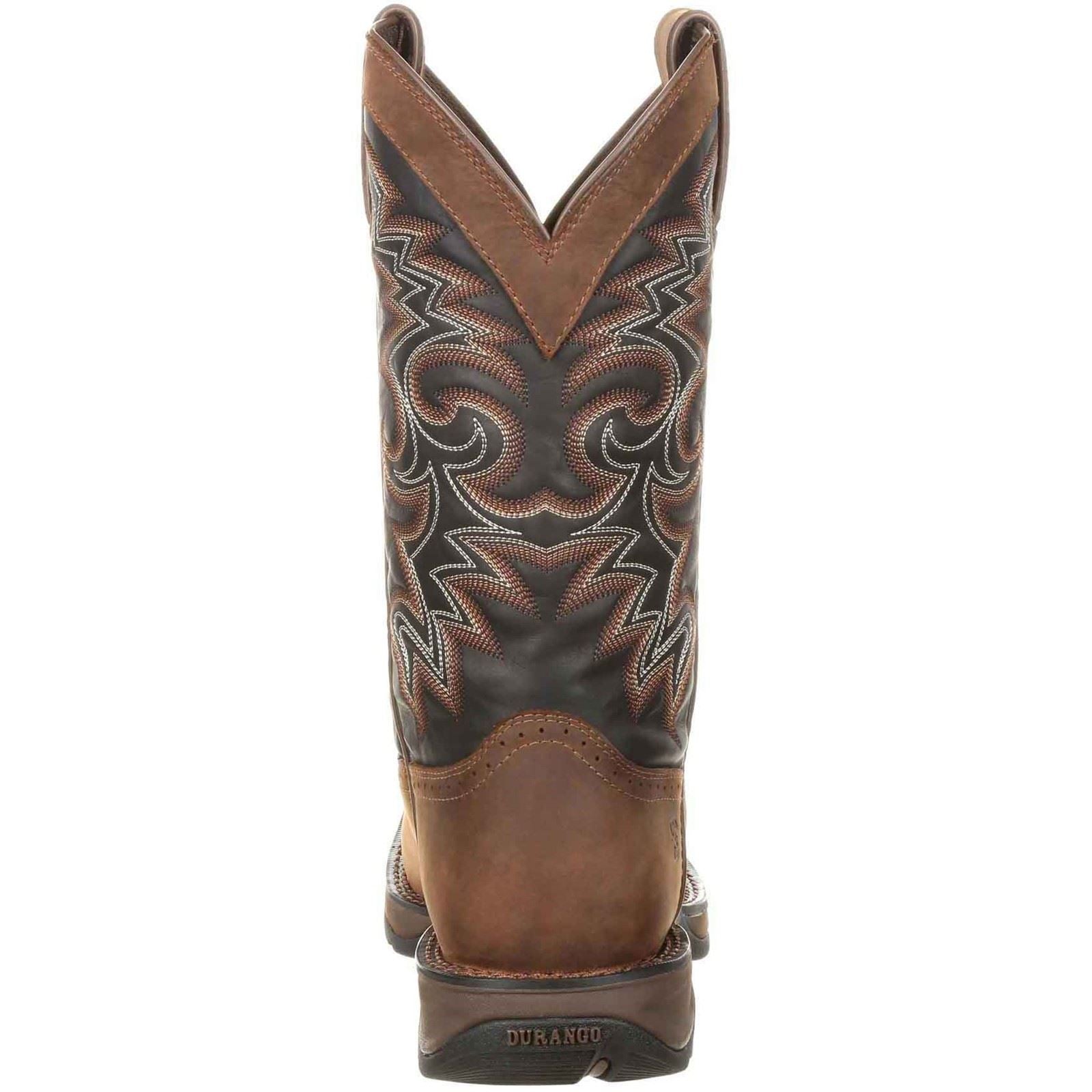 Durango Rebel Chaussures En Cuir Pour Hommes En Chocolat/minuit