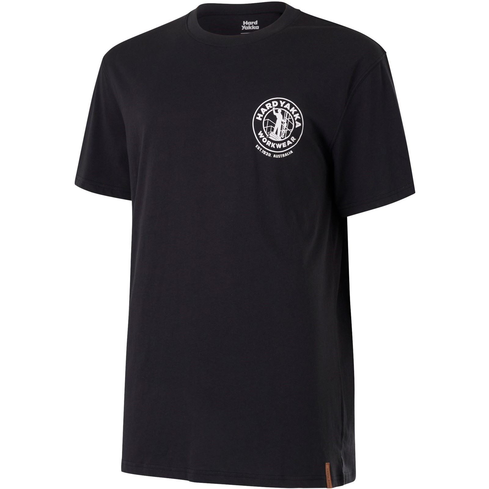 Hard Yakka Heritage Icon T-Shirts À Manches Courtes Noirs En Coton Pour Hommes