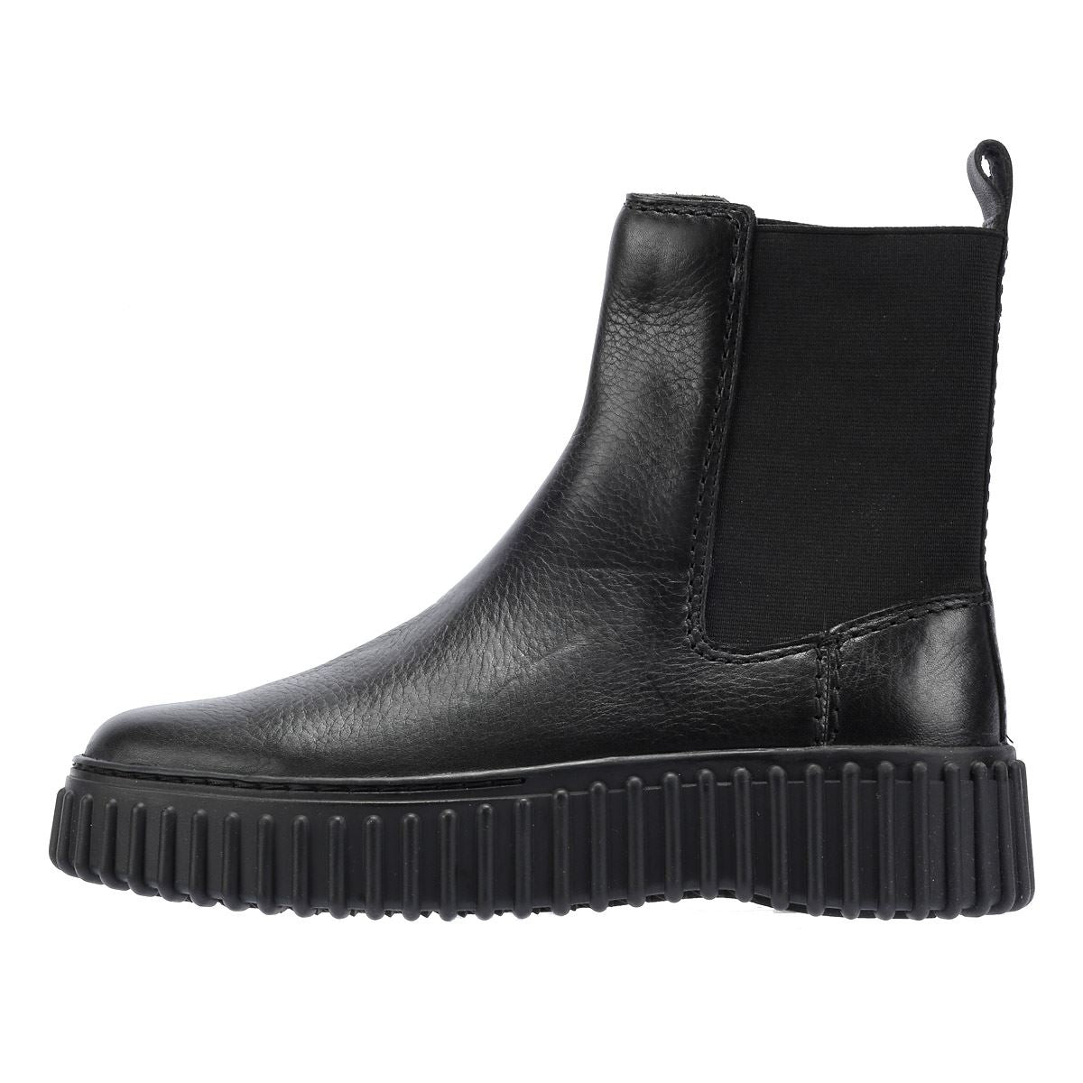 Clarks Main Torhill Maple Bottes Noires En Cuir Pour Femmes