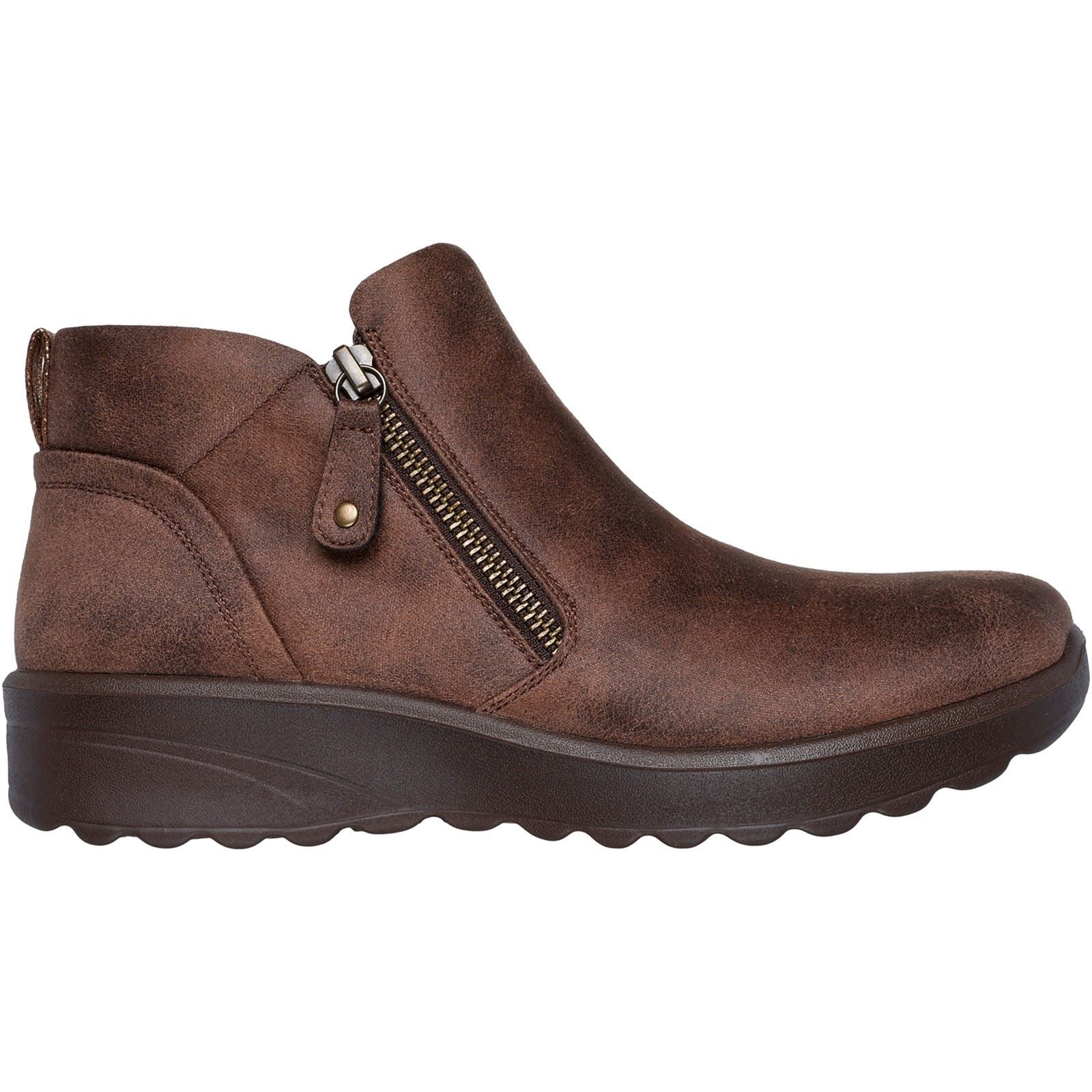 Skechers Lovely Vibe Fall In Bloom Chaussures Bottines D'hiver Pour Femmes En Toile De Chocolat