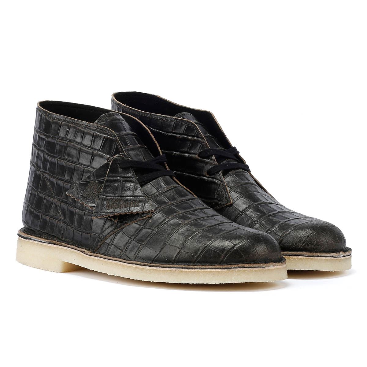 Clarks Originals Desert Harajuku Bottes Noires En Cuir Pour Hommes
