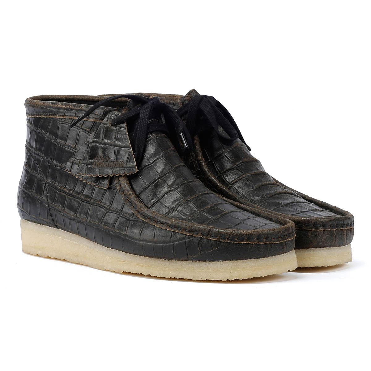 Clarks Originals Wallabee Boot Harajuku Bottes Noires En Cuir Pour Hommes
