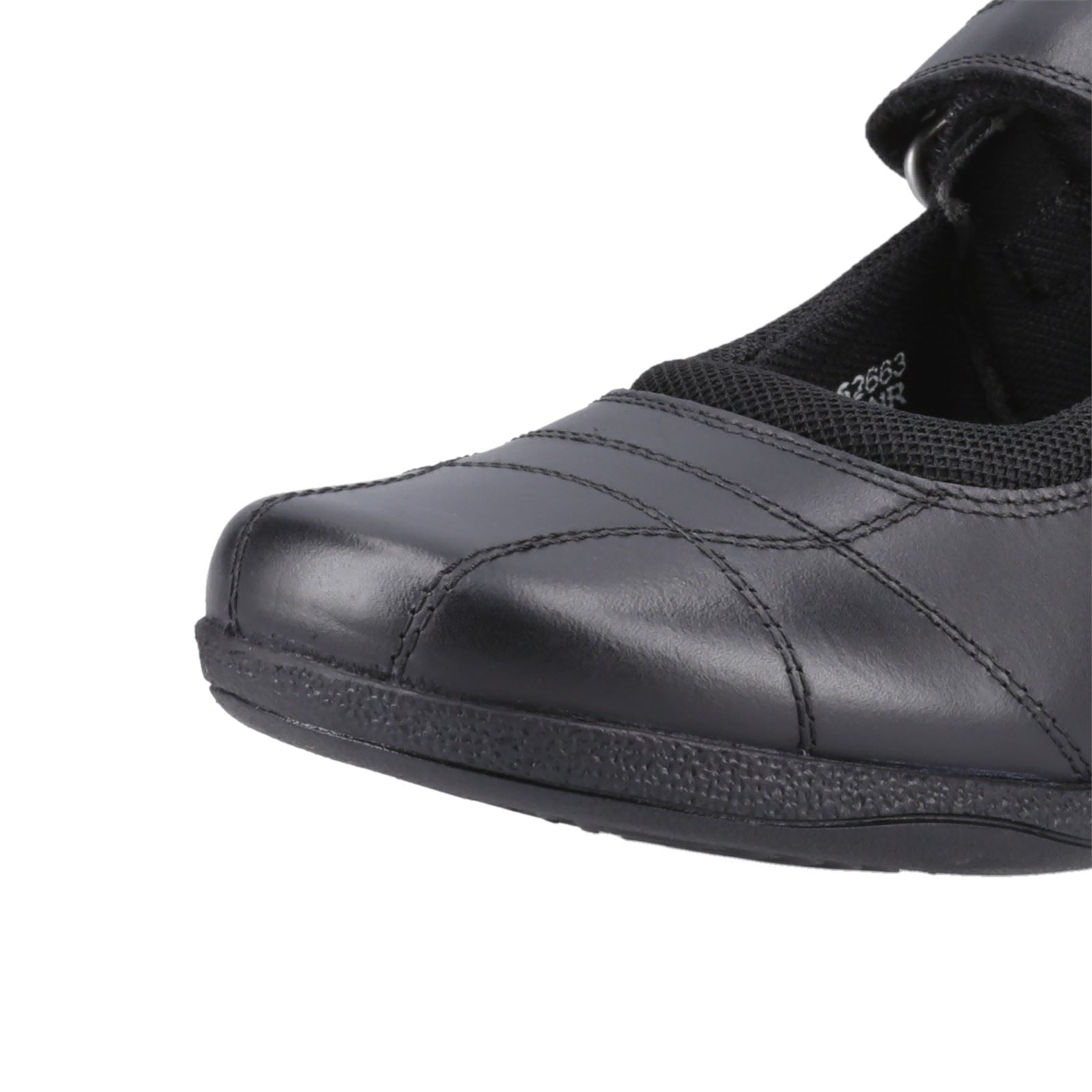 Hush Puppies Clara Senior Chaussures Noires Pour Filles En Cuir