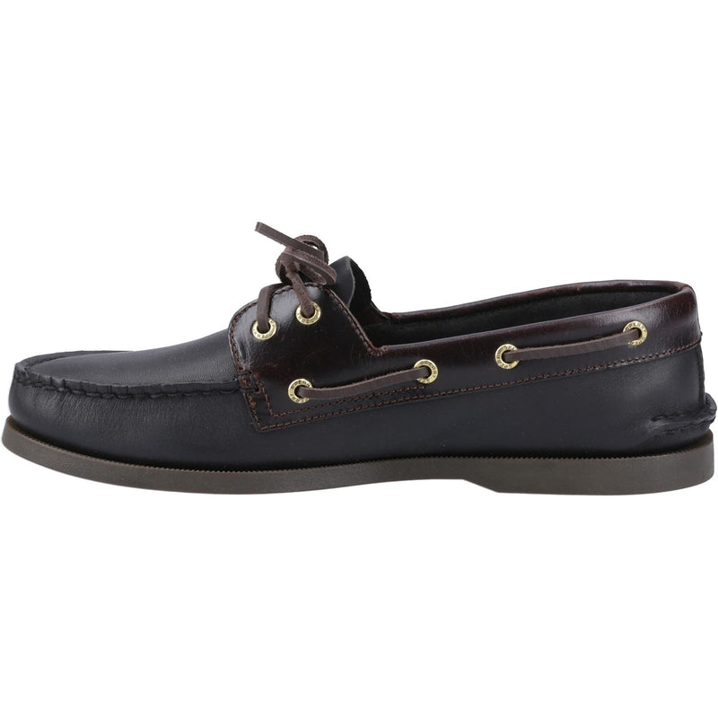 Sperry Authentic 2 Eye Chaussures Bateau Pour Homme En Cuir Amaretto/Noir