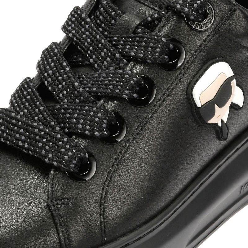 Karl Lagerfeld Kapri Lug Karl NFT Lo Lace Baskets Noires En Cuir Pour Femmes