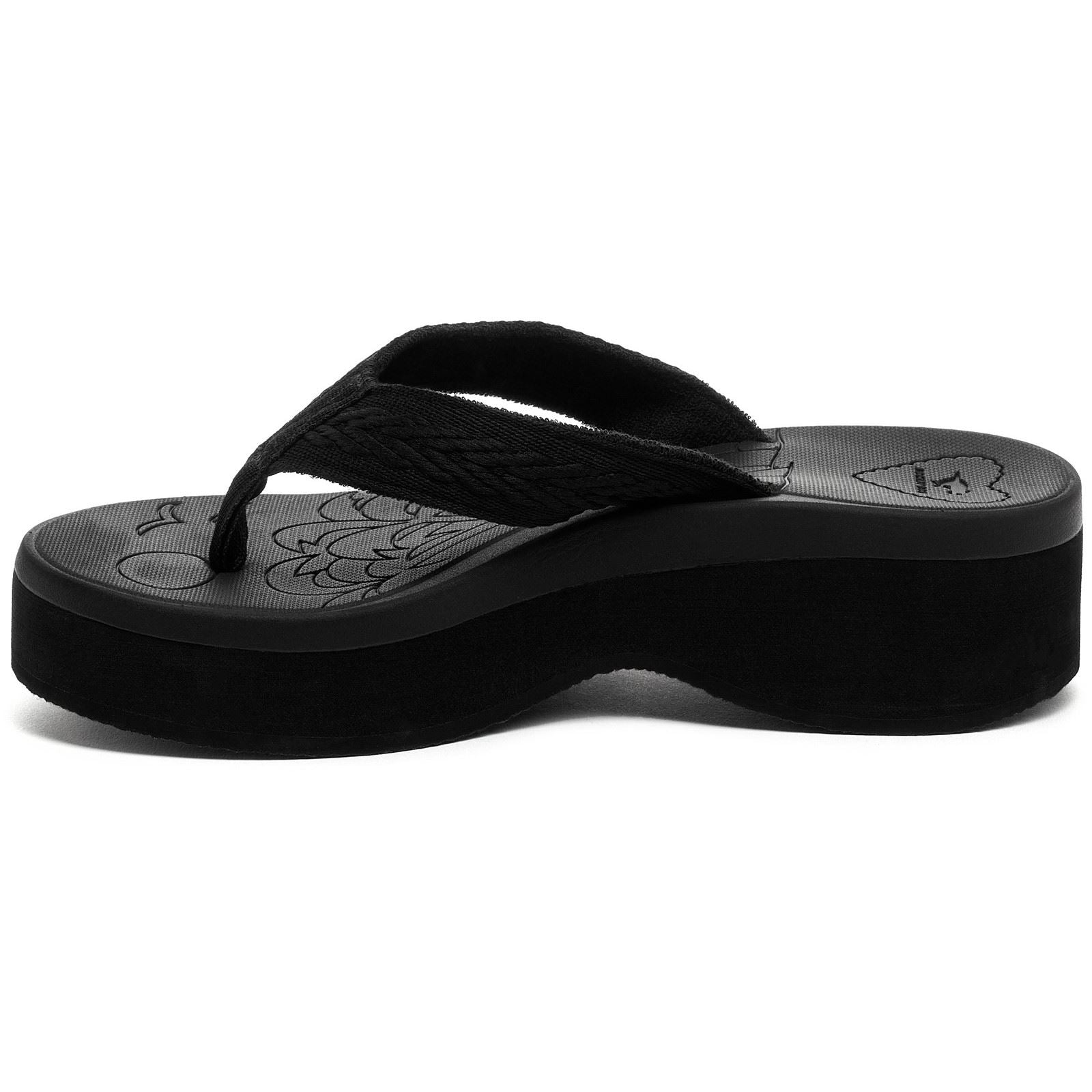 Rocket Dog Tizzy Webbing Sandales Noires Pour Femmes En Textile