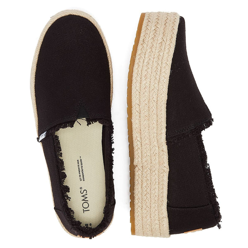 TOMS Canvas Valencia Femmes Black Espadrilles