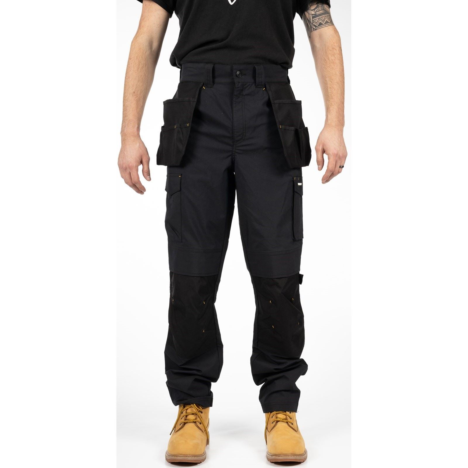 Caterpillar Nexus Holster Stretch Pocket Pantalons Noirs En Coton Pour Hommes - Extérieur