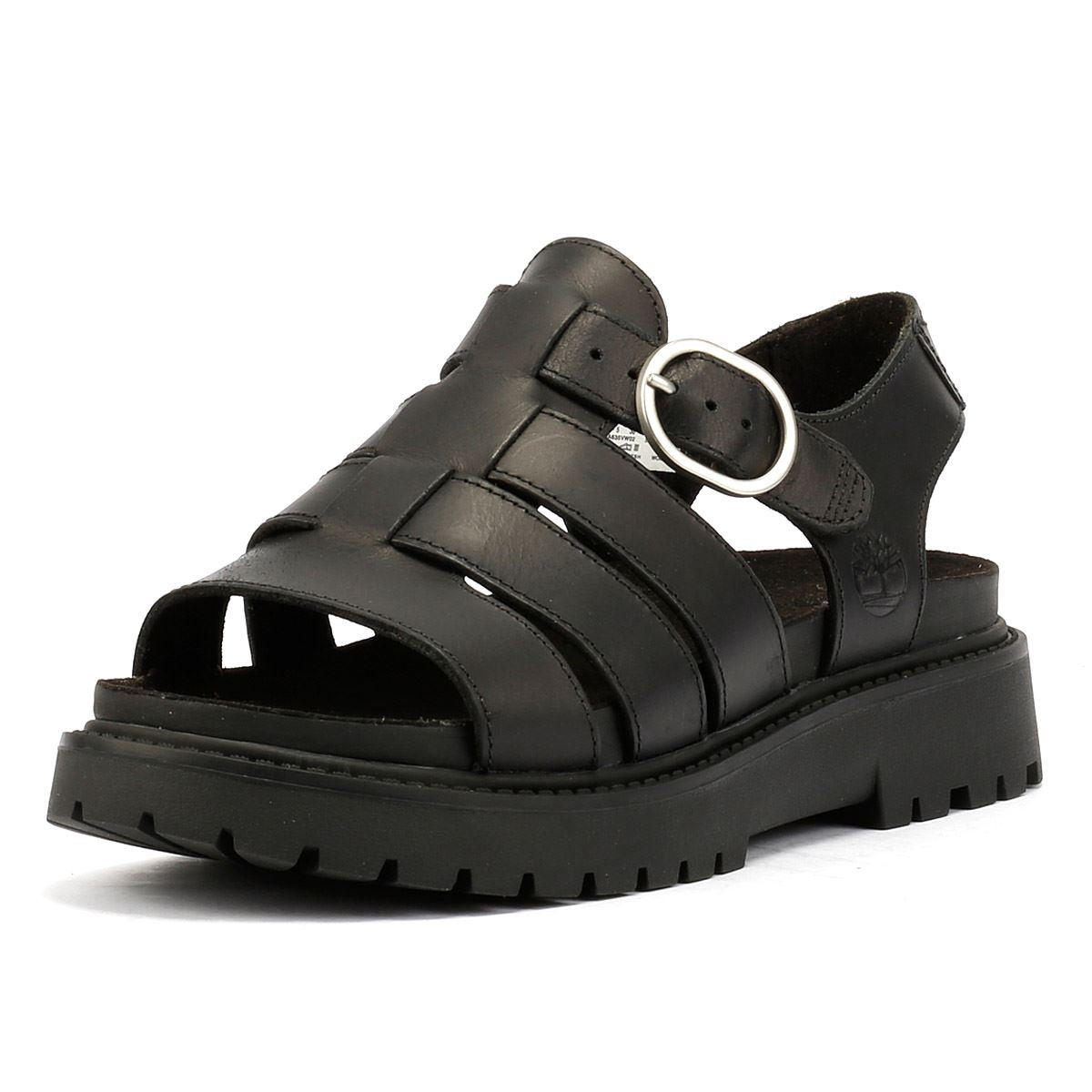 Timberland Clairemont Way Fisherman Sandales Noires Pour Femmes En Cuir