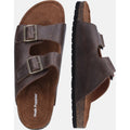 Hush Puppies Nash Slider Sandales Homme En Cuir Marron