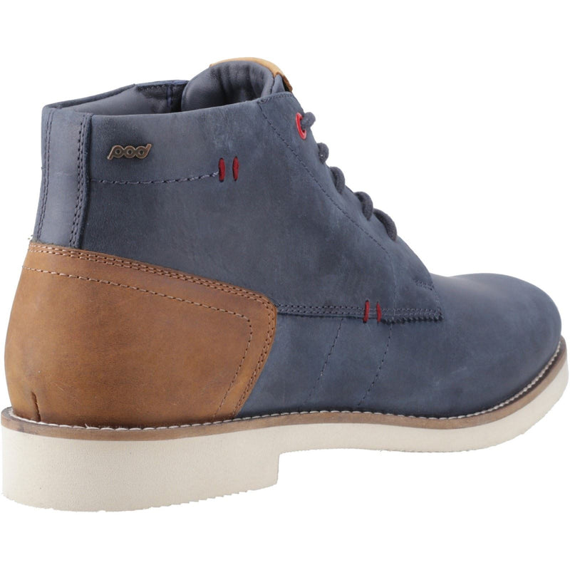 Pod Aries Bottes En Cuir Bleu Marine Pour Hommes