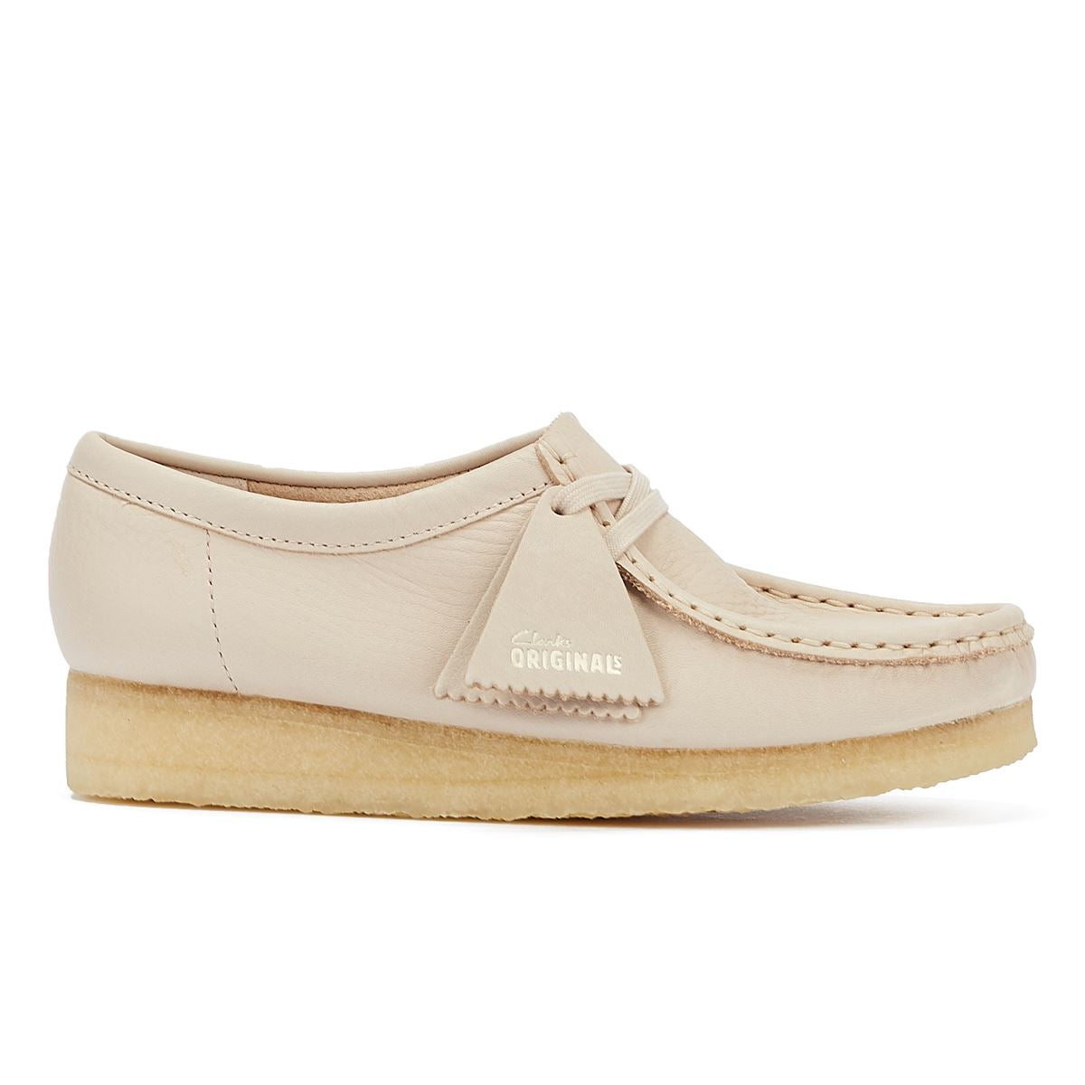 Clarks Originals Wallabee Chaussures En Cuir Beige Pour Femmes