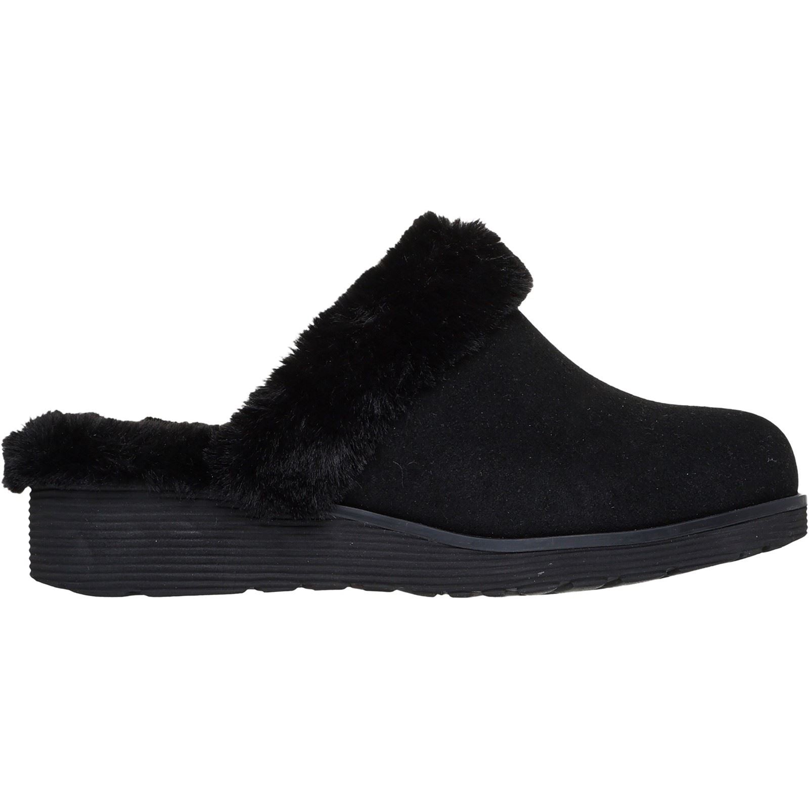 Skechers Keepsakes Wedge Time To Cruise Chaussons En Cuir Pour Femmes Noirs