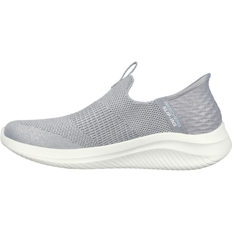 Skechers Ultra Flex 3.0 Smooth Step Baskets Pour Femmes En Textile Gris Clair