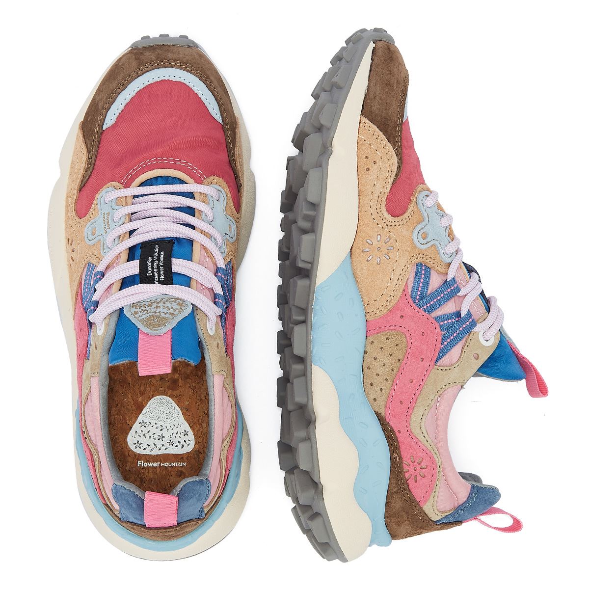 Flower Mountain Yamano 3 Baskets En Daim Rose/Beige Pour Femmes
