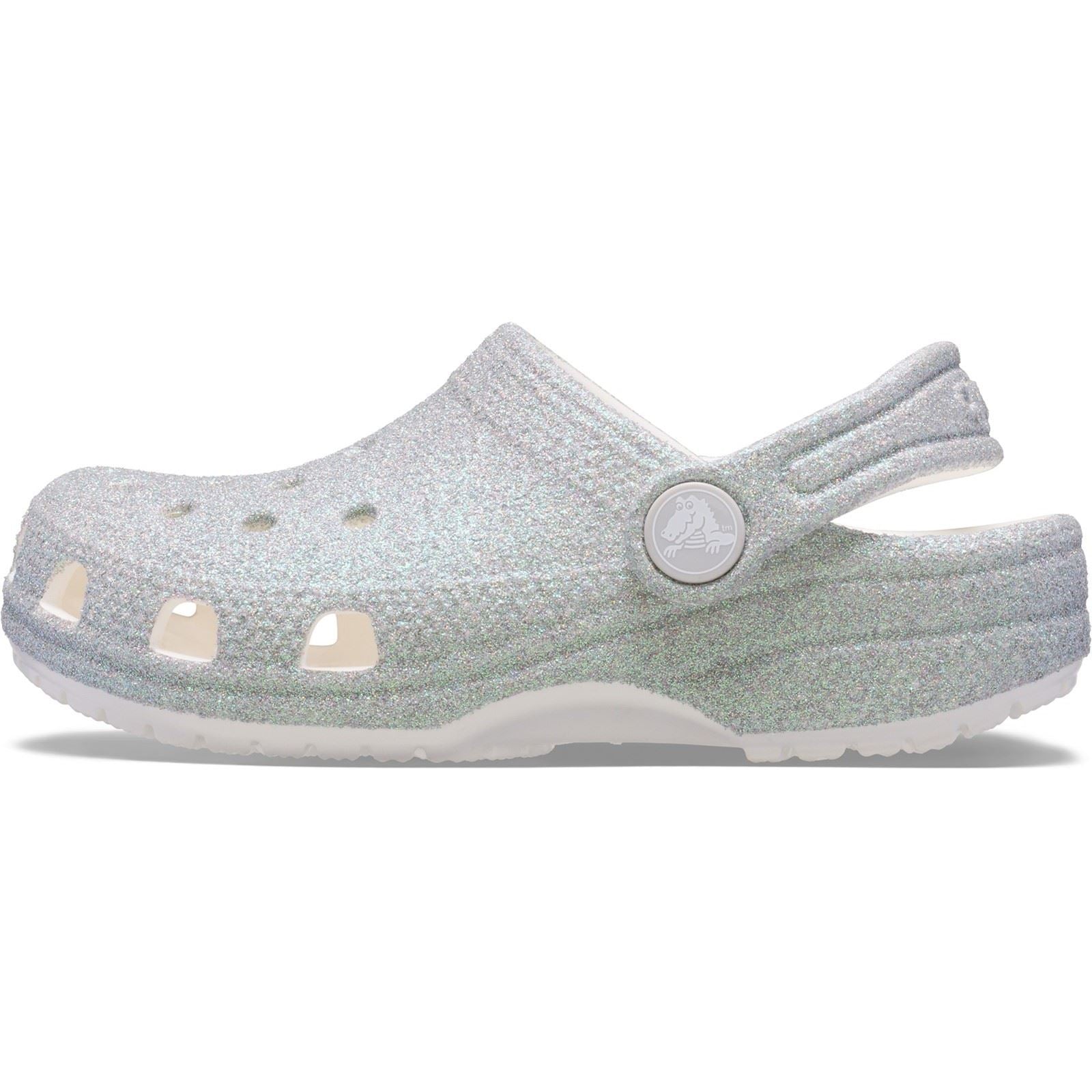 Crocs Classic Glitter Clog Mocassins Blancs En Thermoplastique