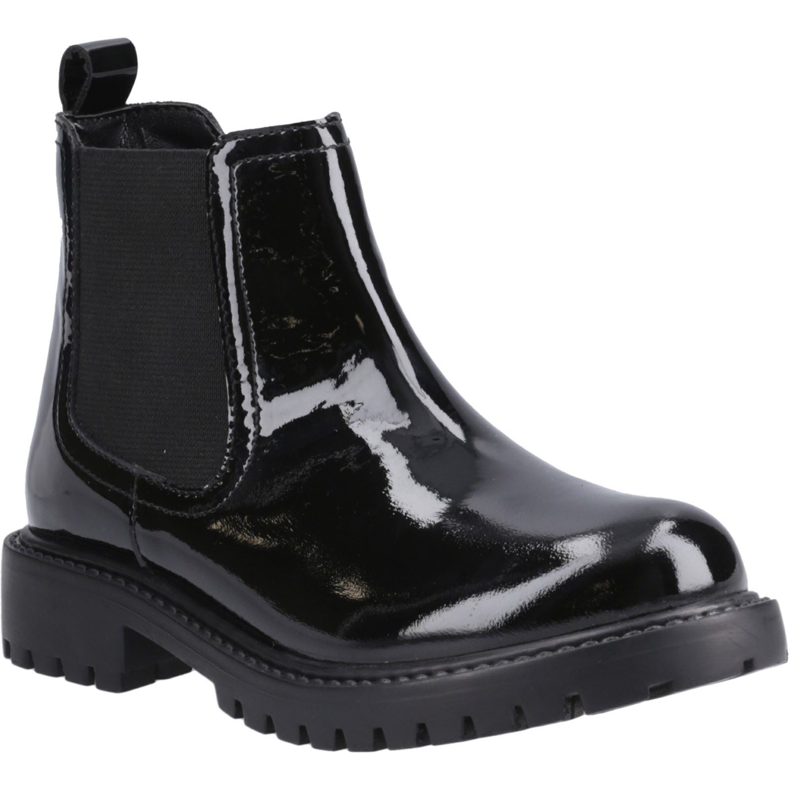 Hush Puppies Ariella Chelsea Chaussures Noires Pour Filles En Cuir