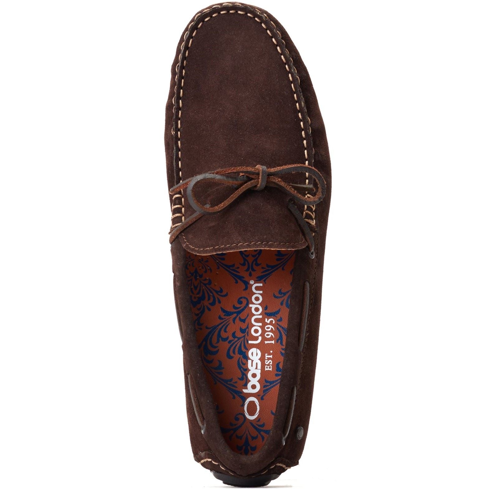 Base London Brooks Mocassins En Cuir Pour Hommes Brun Brûlé