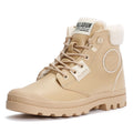 Palladium Pampa HI Snow Warm Bottes Beiges En Cuir Pour Femmes