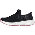 Skechers Edgeride Impression Baskets Textiles Femme Noires Et Roses