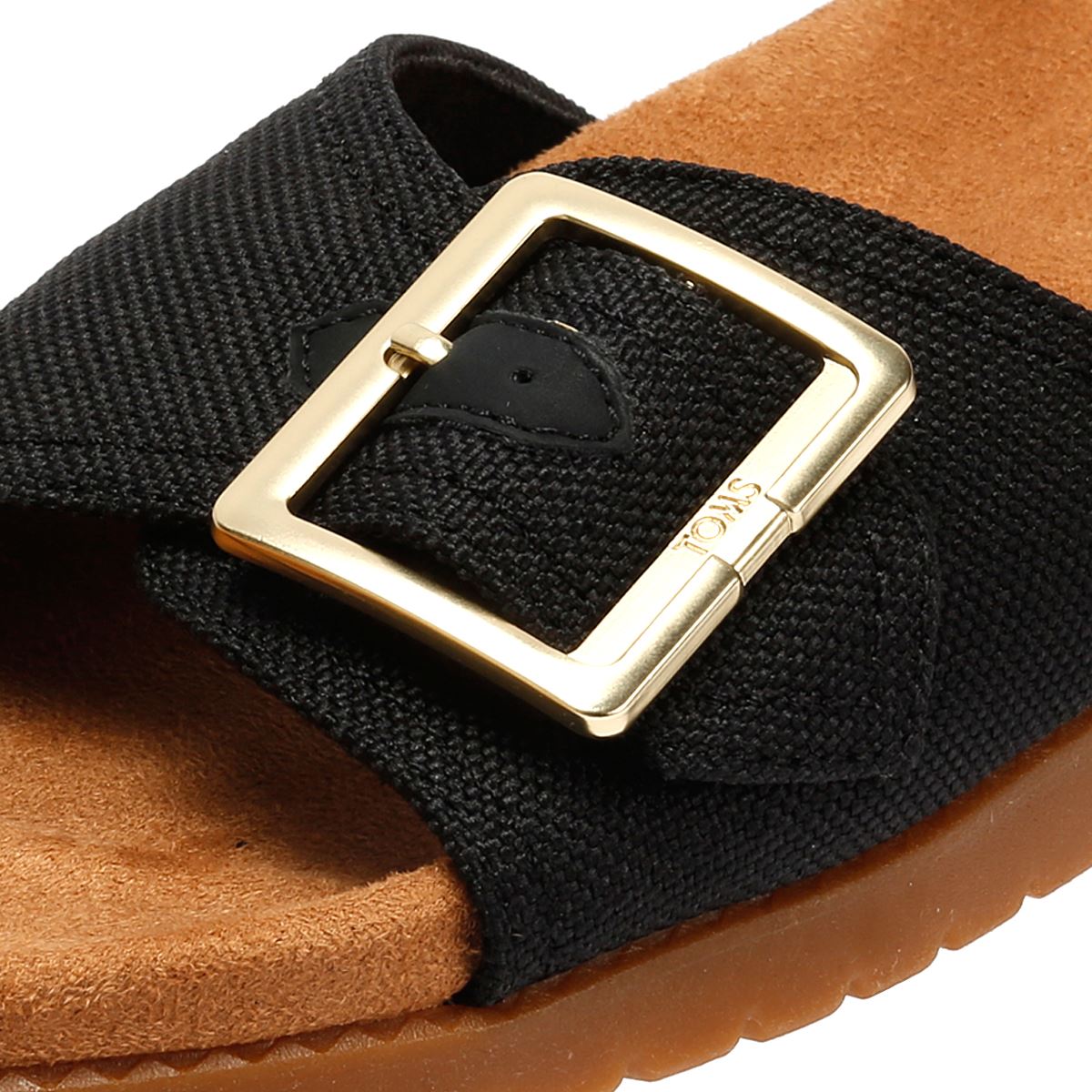 TOMS Marin Slide Sandales Noires En Toile Pour Femmes