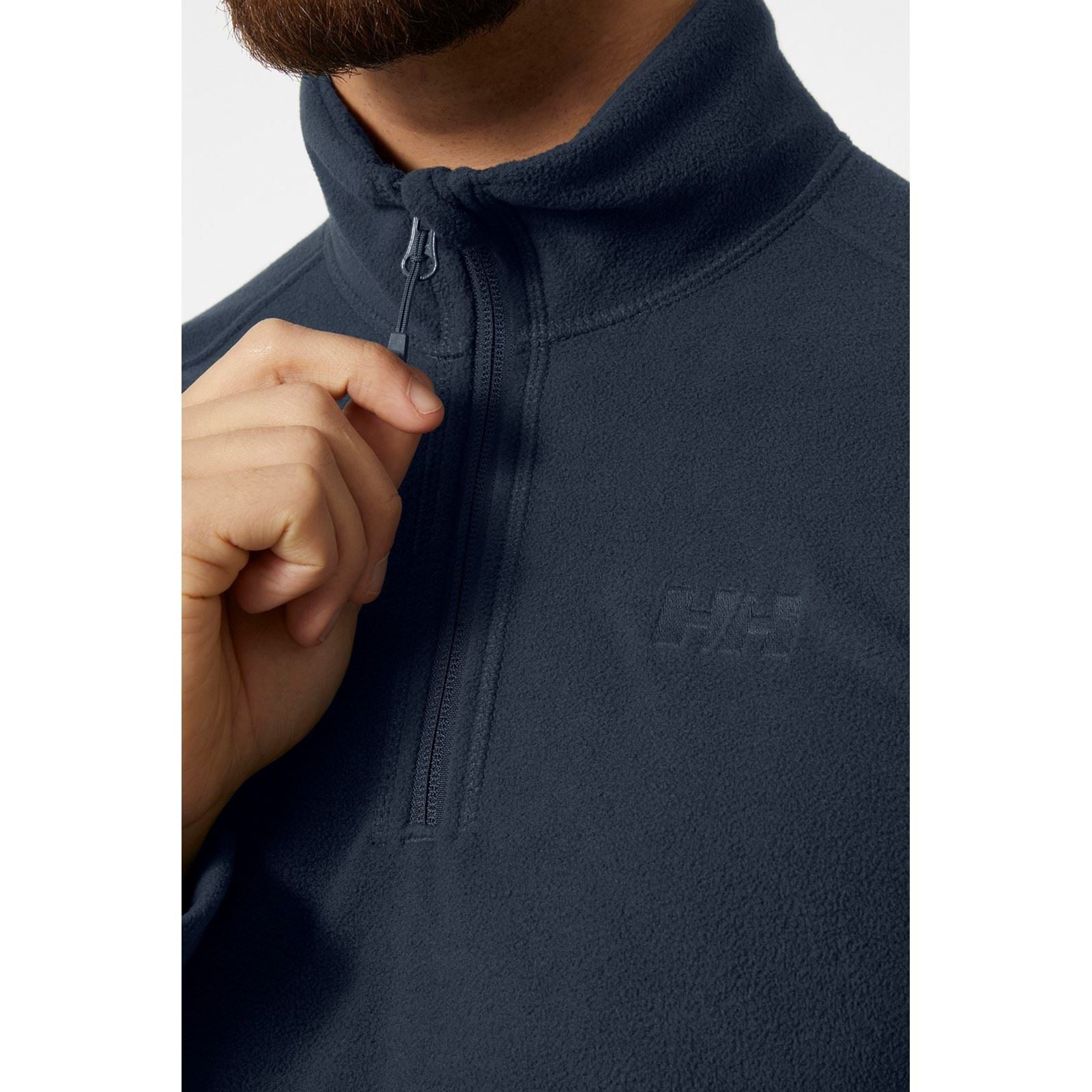 Helly Hansen Sport Daybreaker 1/2 Zip Pull En Polaire Bleu Pour Hommes En Polyester