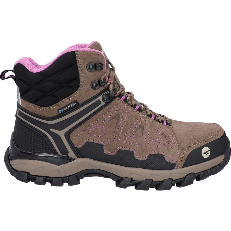 Hi-Tec V-Lite Explorer WP Bottes De Randonnée En Cuir Velours De Vache Pour Femmes Marron/lilas