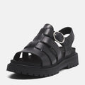 Timberland Clairemont Way Fisherman Sandales Noires Pour Femmes En Cuir