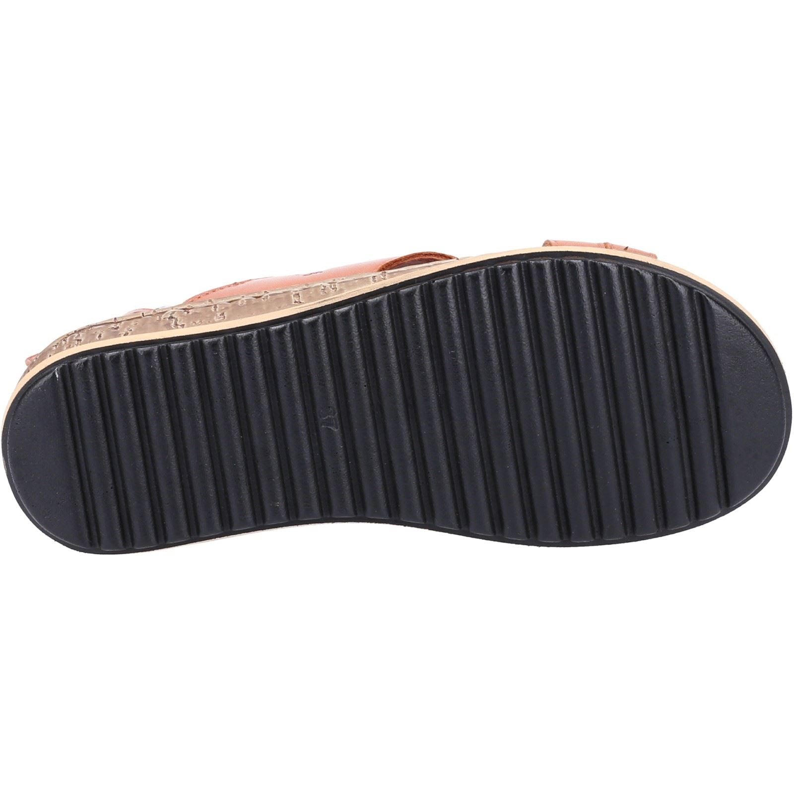 Hush Puppies Elena Sandales Compensées En Cuir Pour Femme, Couleur Beige