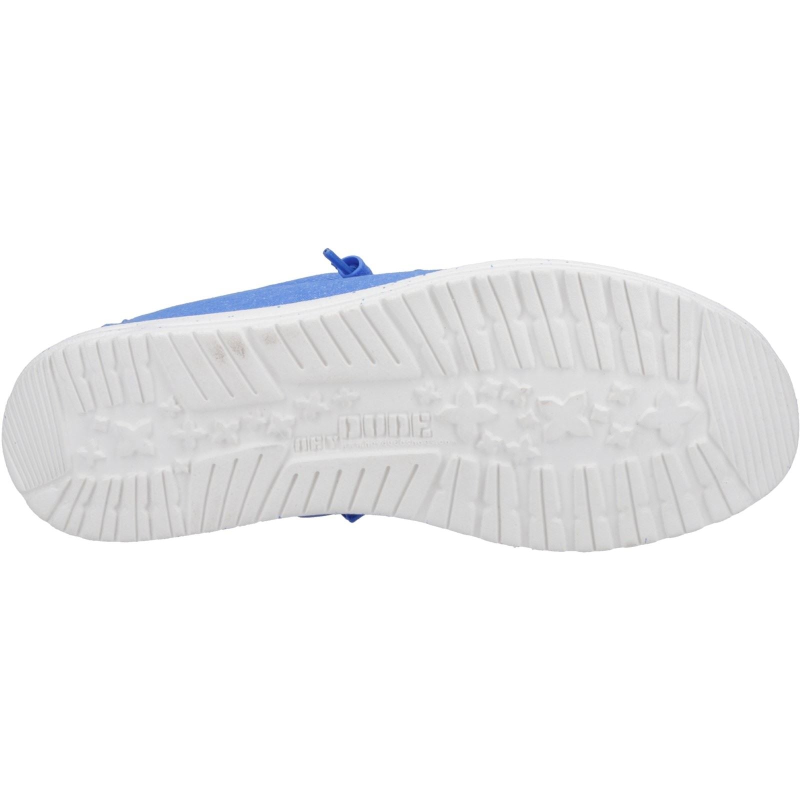 HEYDUDE Wally Canvas Chaussures Bateau Bleues Pour Homme En 100 % Coton.