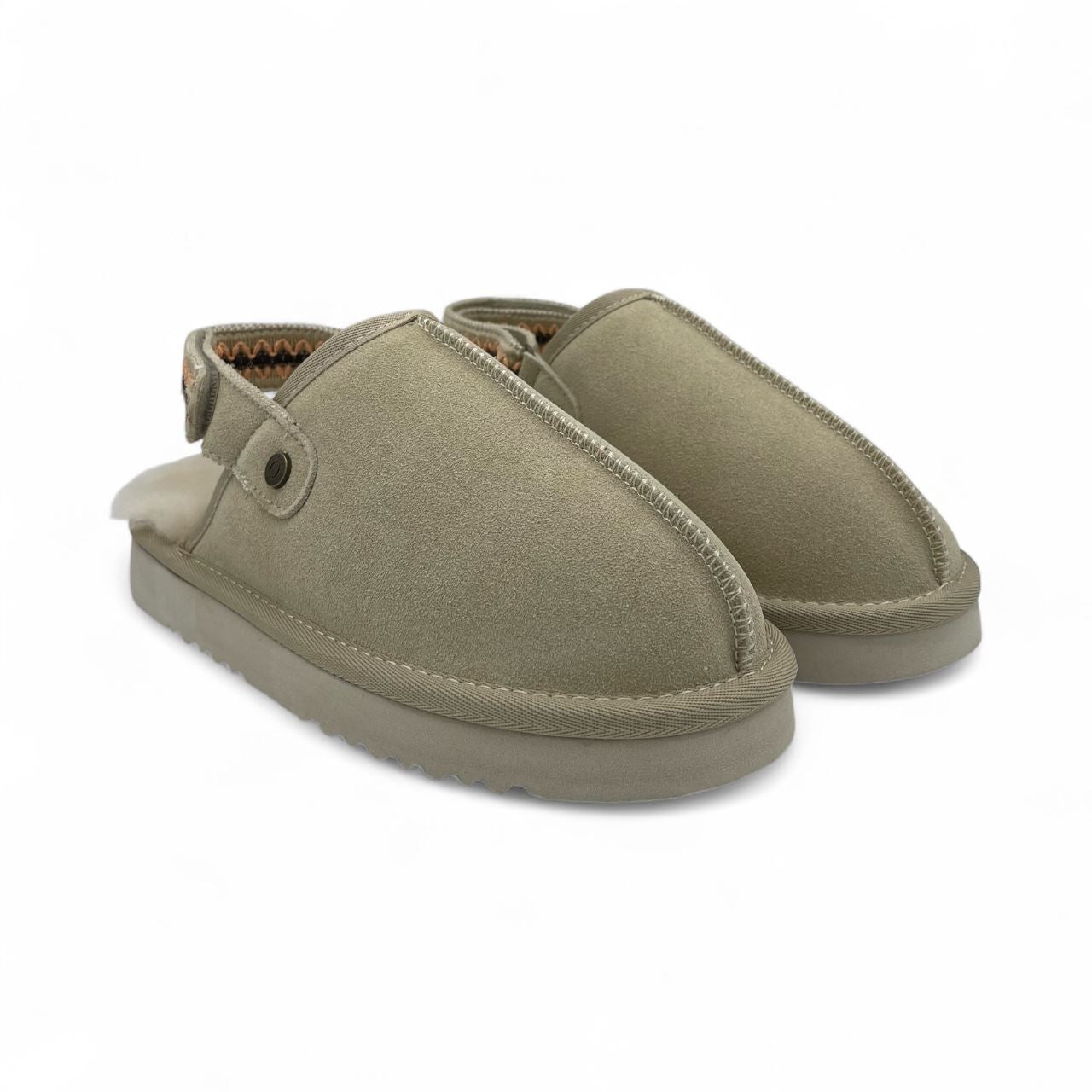 Osprey London The Constellation Pantoufles Beiges En Suède Pour Femmes