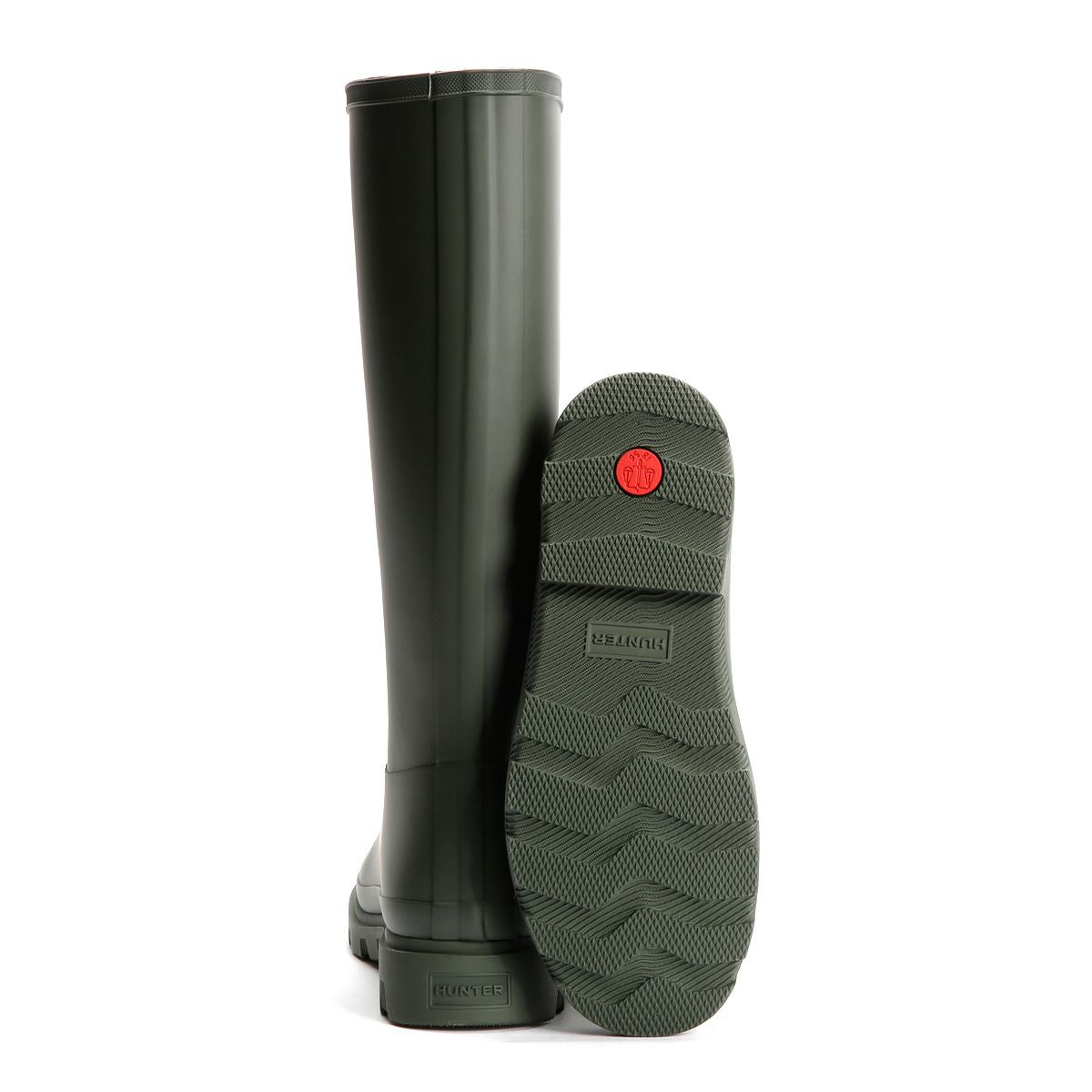 Hunter Downpour Tall Bottes En Caoutchouc Vertes Pour Femmes